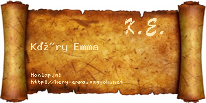 Kéry Emma névjegykártya
