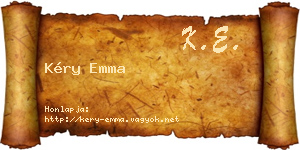 Kéry Emma névjegykártya